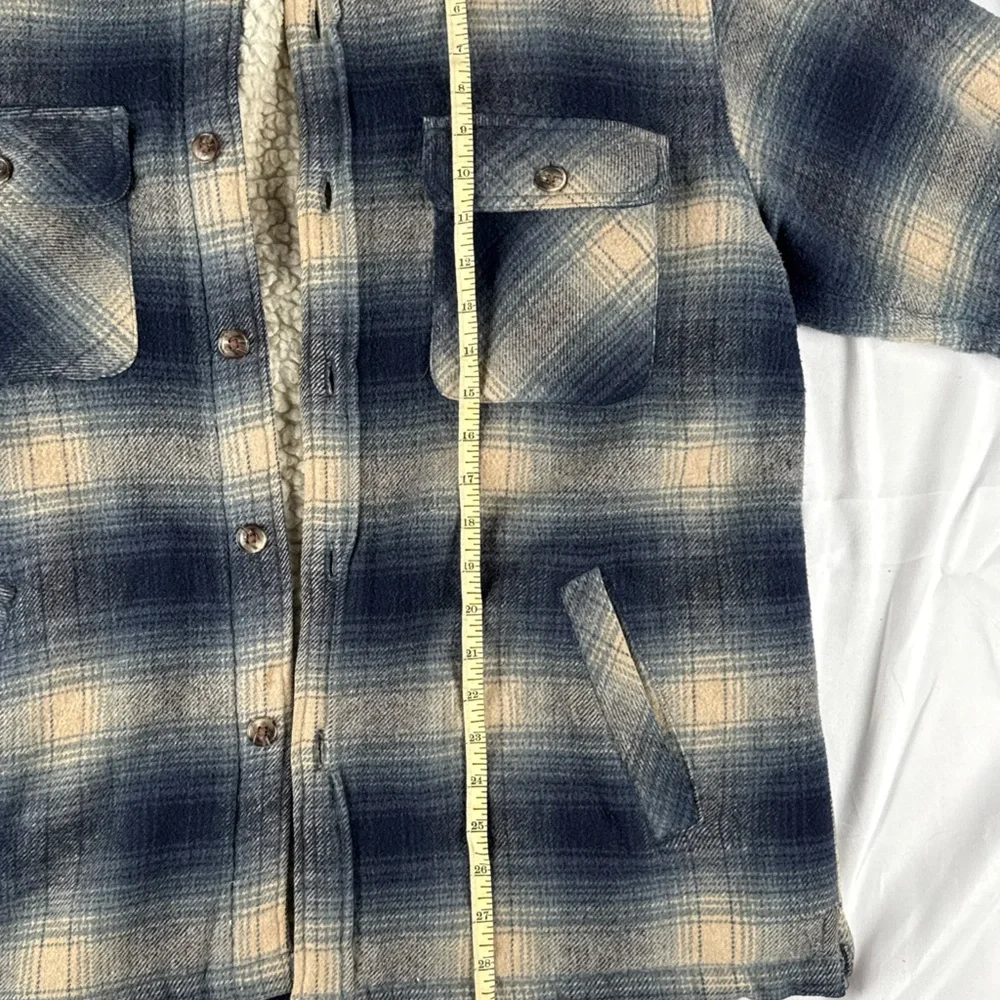 Ralph Eton Sherpa Lined Flannel Jacket Mens XL VNTG Quilt lined sleeve RARE FIND - Picture 6 of 11
